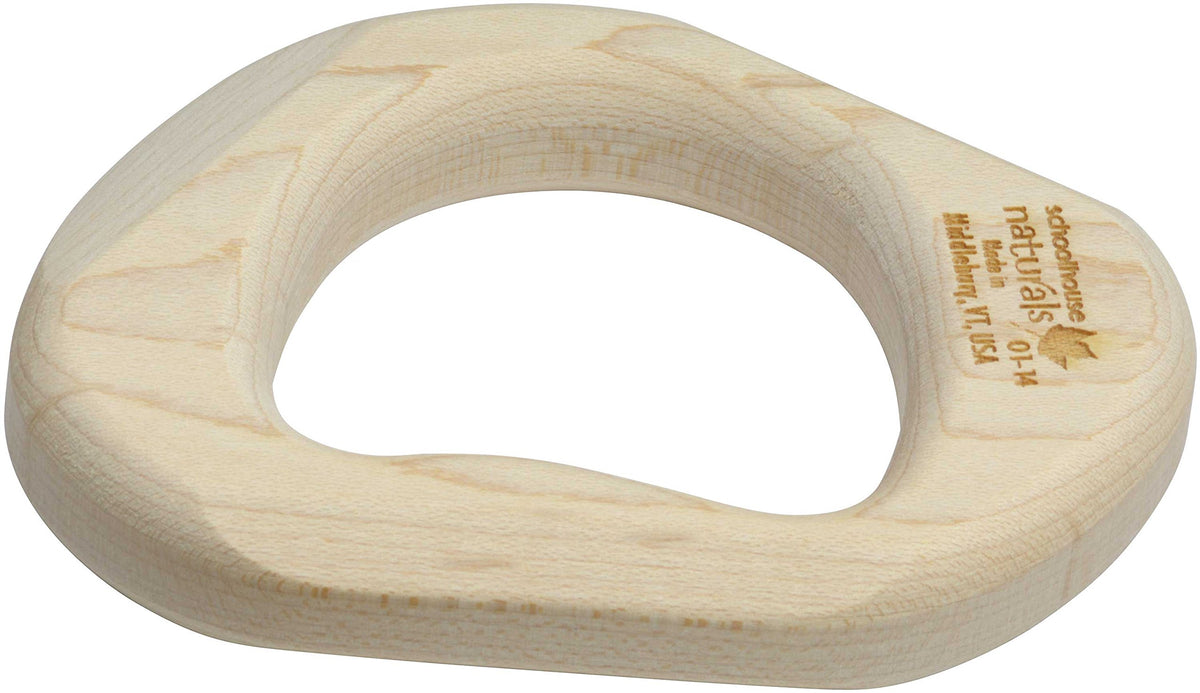 Maple Landmark Maple Teether close-up showing smooth maple wood for gentle chewing during teething