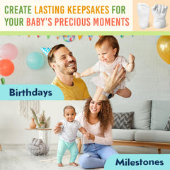 Maplefield baby hand impression setup highlights gentle tools and tiny fingers.