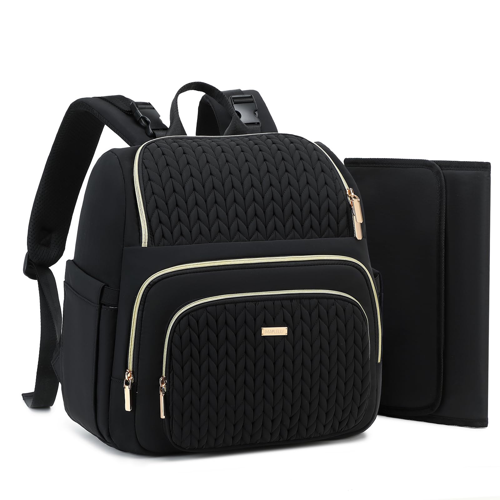 MAPLELILY diaper bag backpack full view for on-the-go moms