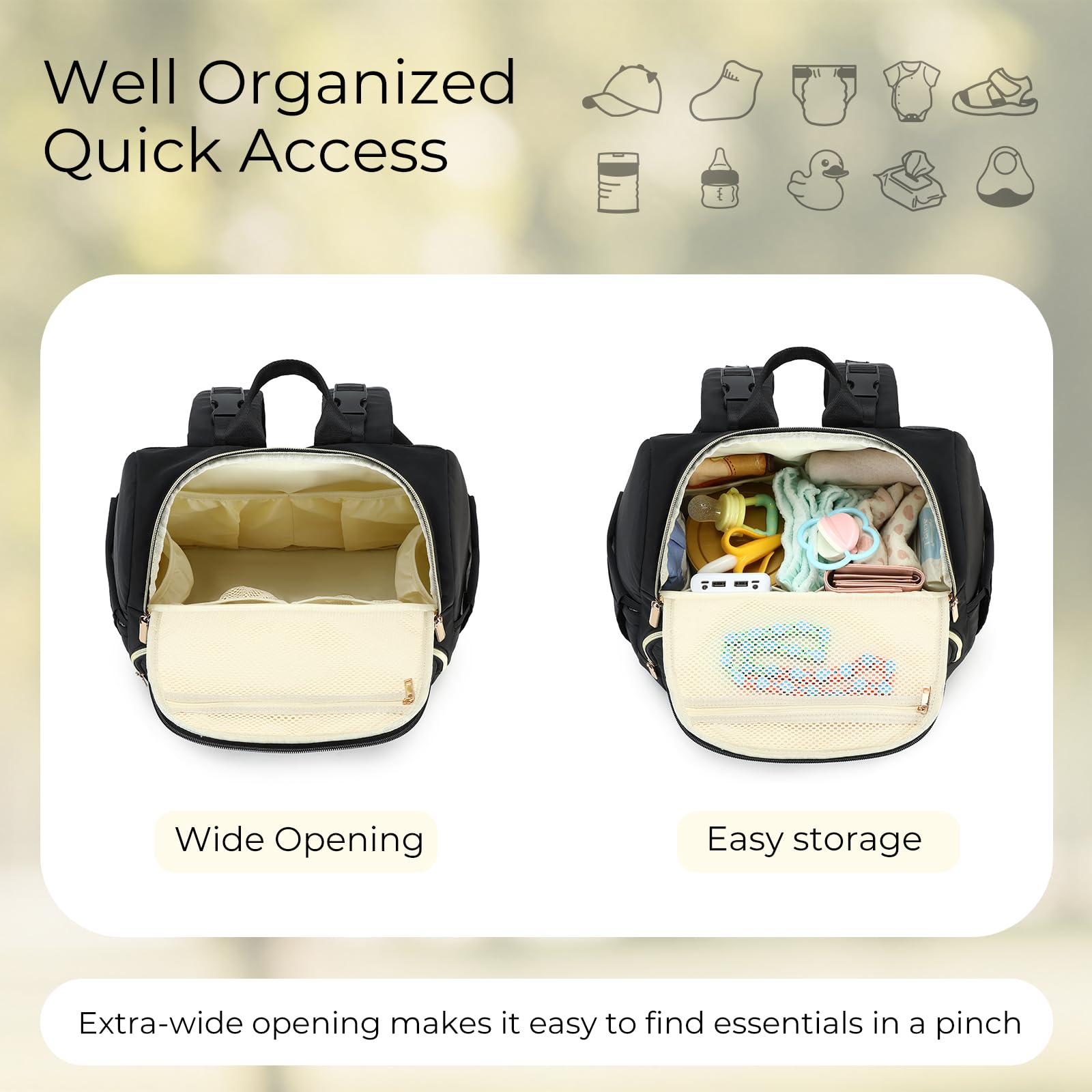MAPLELILY changing pad inside for quick, hygienic diaper changes
