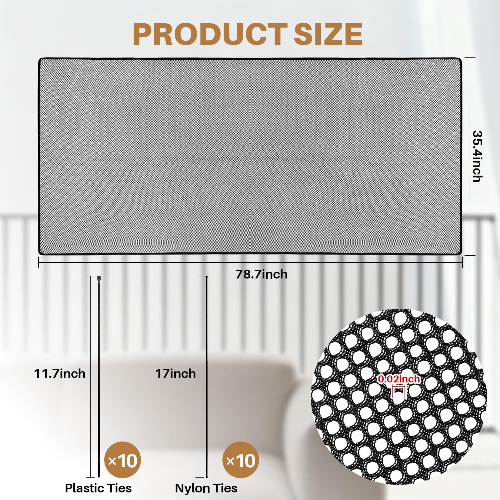 MAQIHAN Banister Guard net folded for compact storage after use.