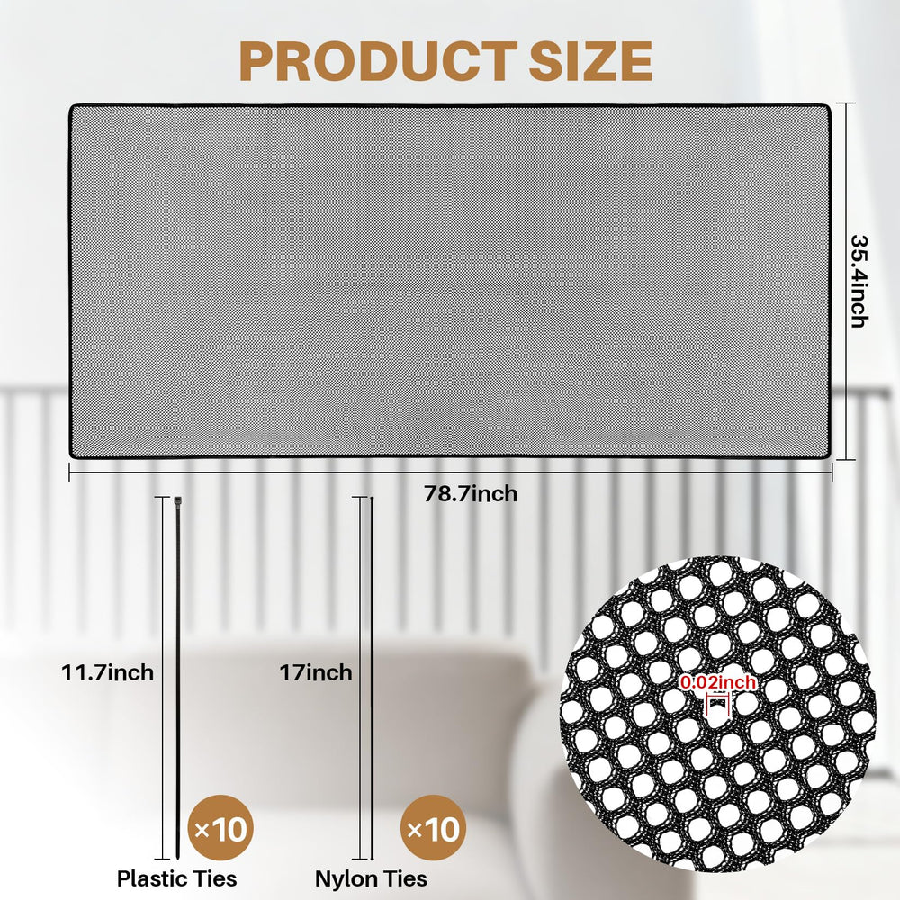 MAQIHAN Banister Guard net folded for compact storage after use.