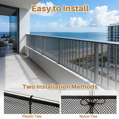 MAQIHAN Banister Guard net on stairs showing easy containment for pets.