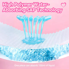 Maqsai Soft, breathable non-woven top layer minimizes irritation and supports all skin types.
