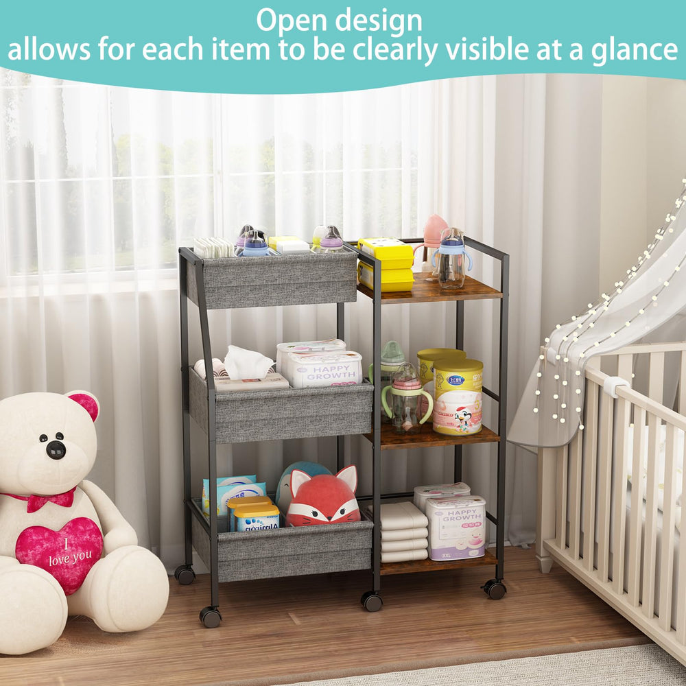 Marbyraz diaper caddy cart organization ideas for versatile use beyond diapers.