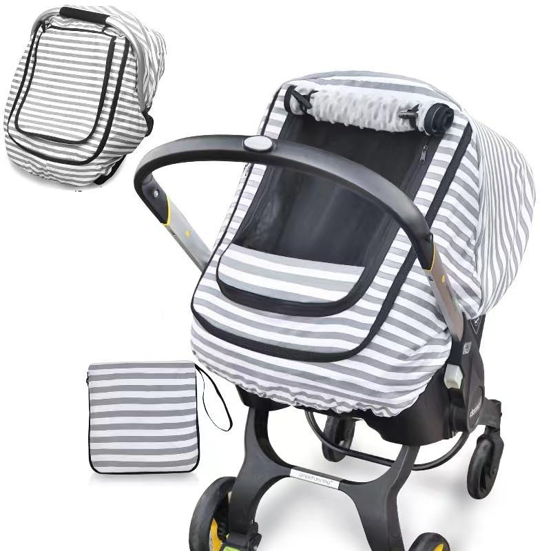 MARLIFER car seat cover with mesh window lets you monitor baby with airflow benefits
