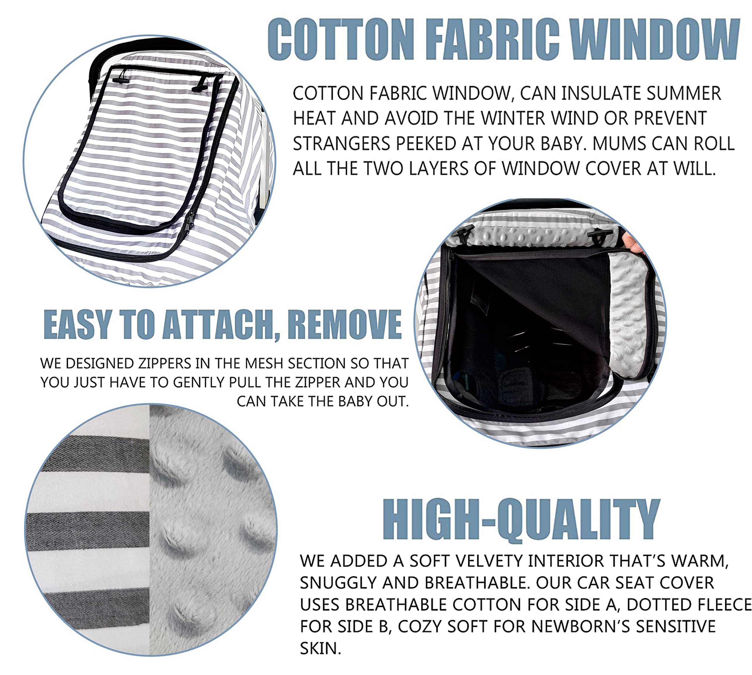 MARLIFER car seat cover elastic bottom fit secures to car seats and strollers