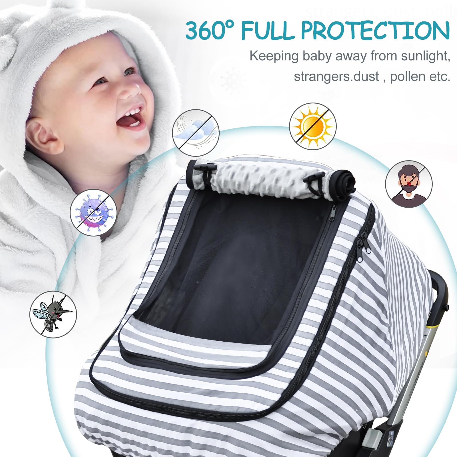 MARLIFER car seat cover kick-proof design protects fabric during activity