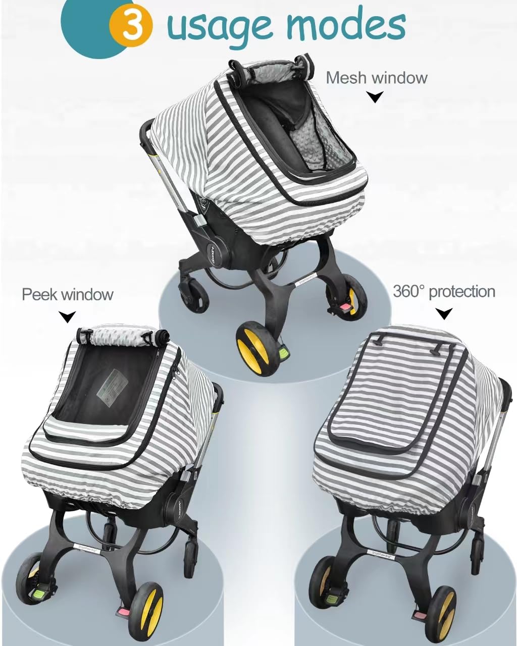 MARLIFER car seat cover windproof design protects baby during travel