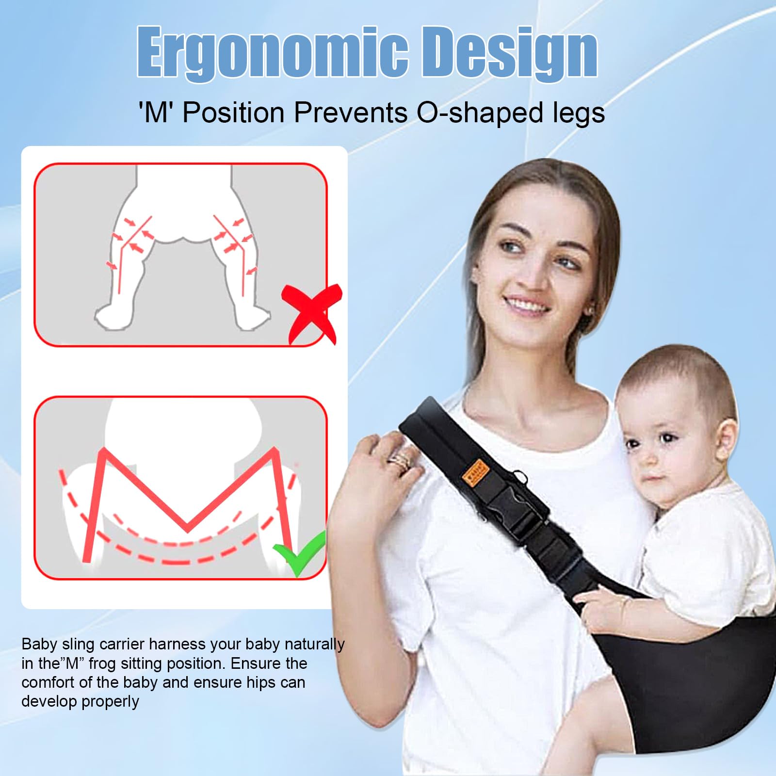Marrlly Baby Sling Carrier cradle carry option provides gentle support during quiet moments.