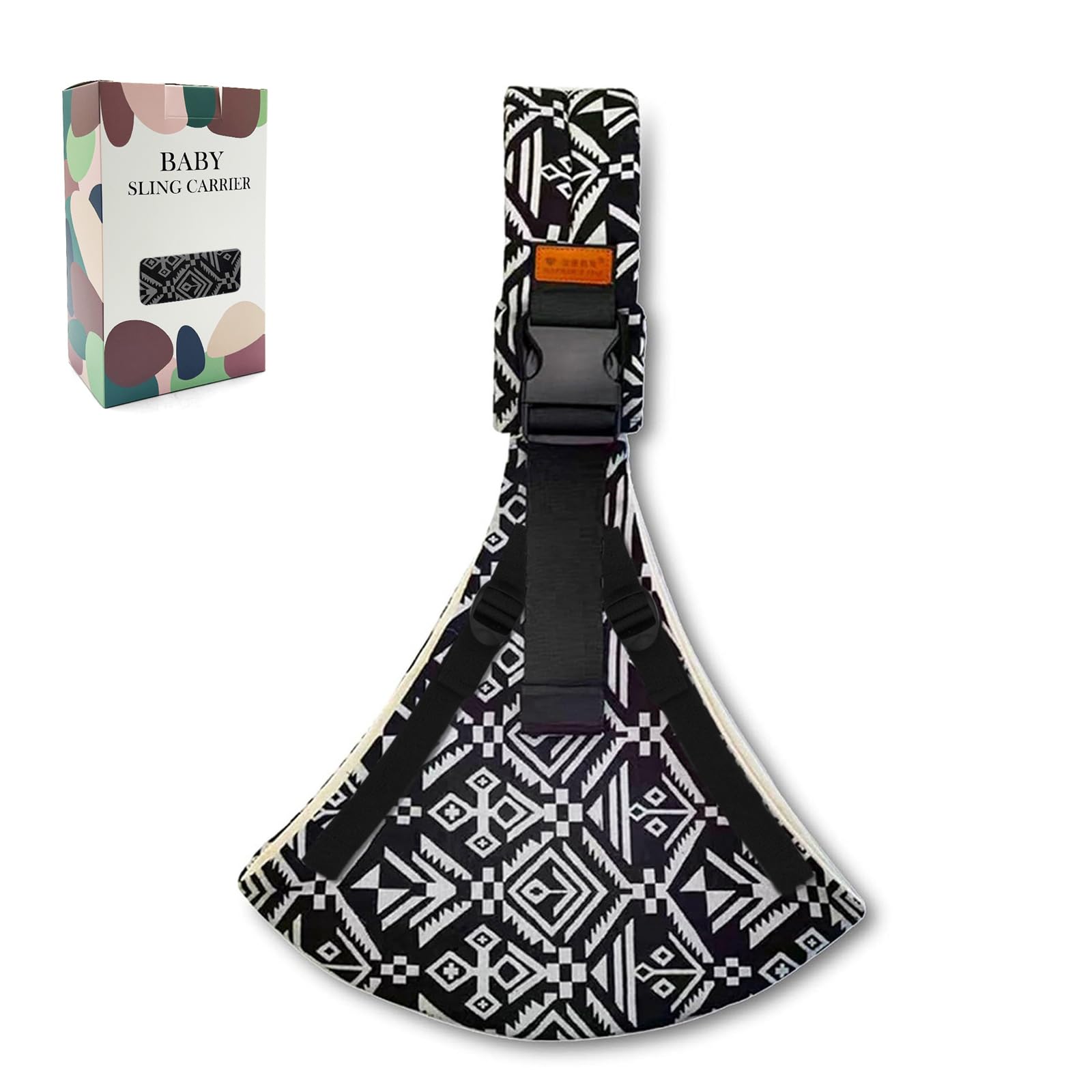 Marrlly Baby Sling Carrier close-up shows strap adjustment for a secure, comfortable fit.