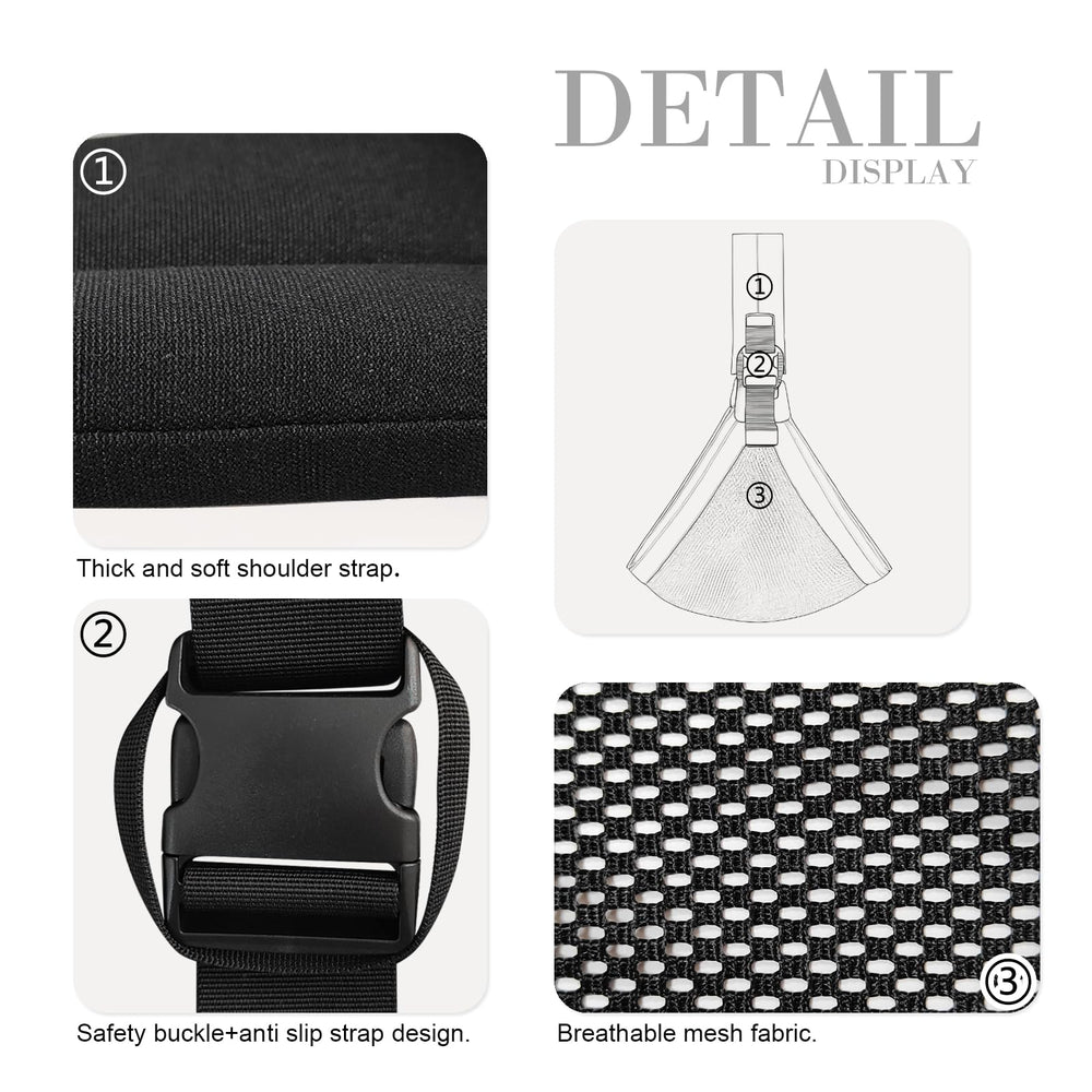 Marrlly baby sling mesh black back view highlights ergonomic hip-seat support for growing babies.