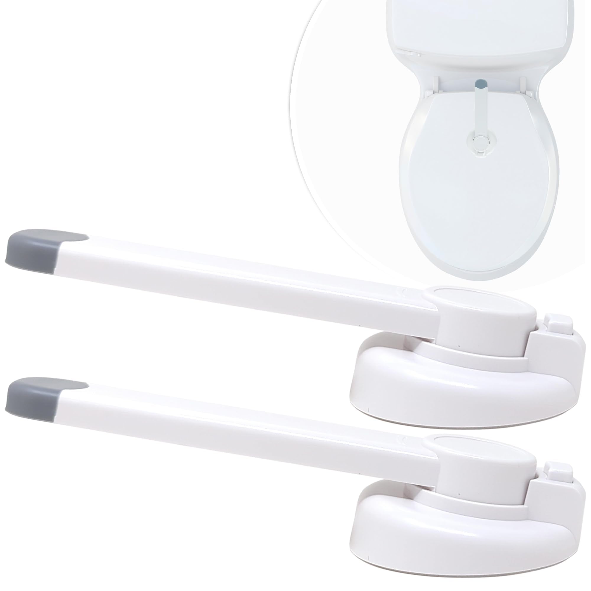 Mars Baby toilet seat lock with adhesive back enables tool-free installation.
