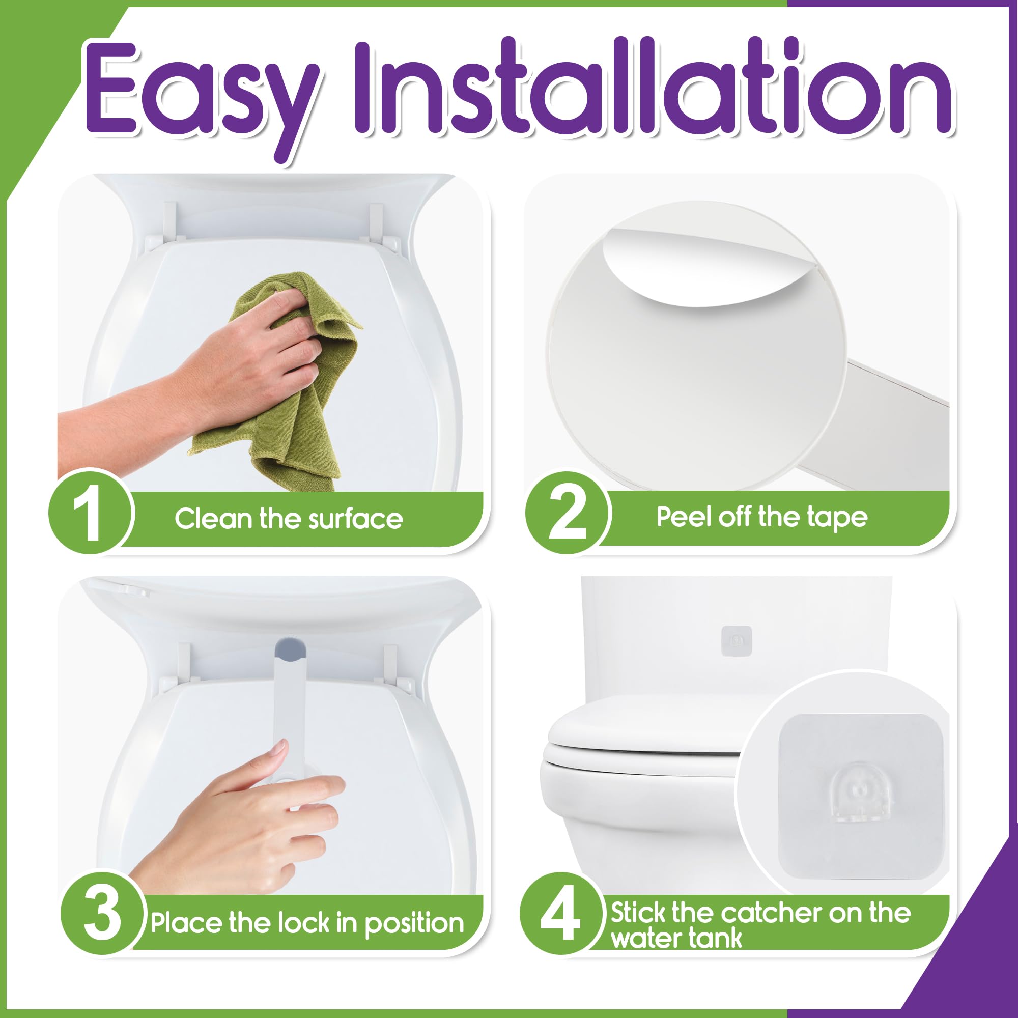 Mars Baby toilet seat lock one-handed-operation enables open-and-close with one hand.