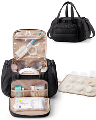 Marscamd quilted breast pump bag full view for easy transport and discreet pumping gear.