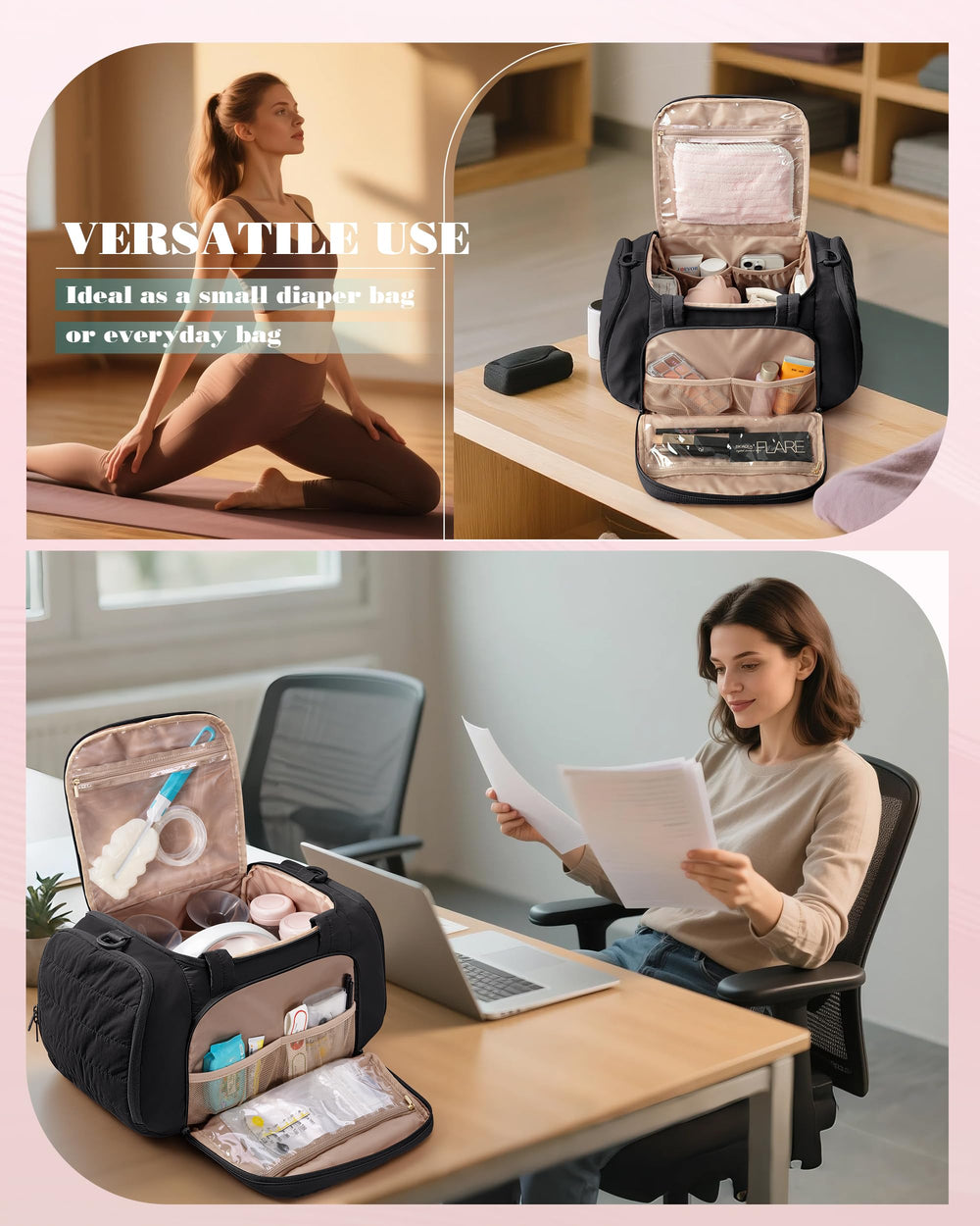 Marscamd bag side pocket fits a full pack of wet wipes for convenience.