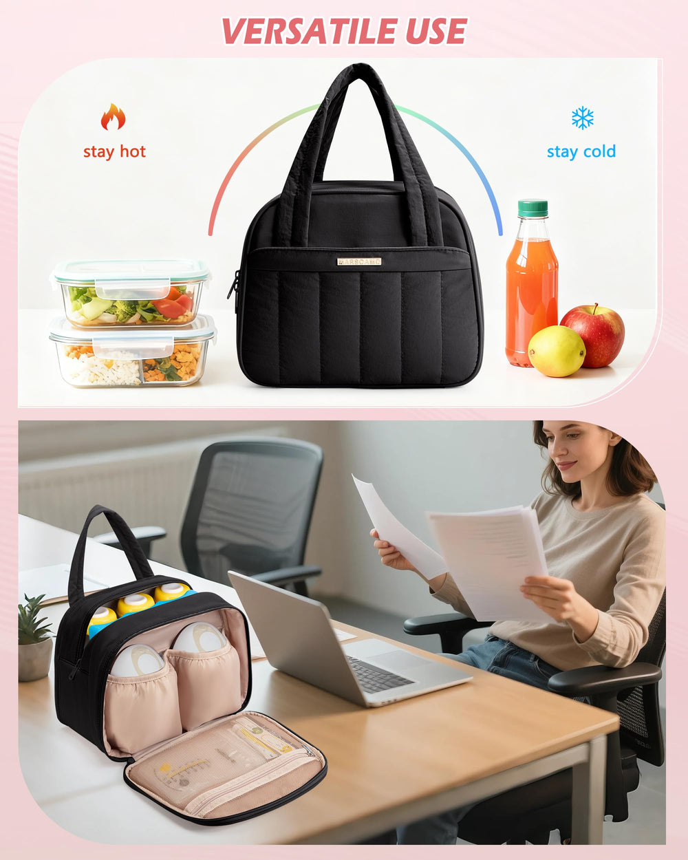 Marscamd bag padded handles for easy, comfortable carrying