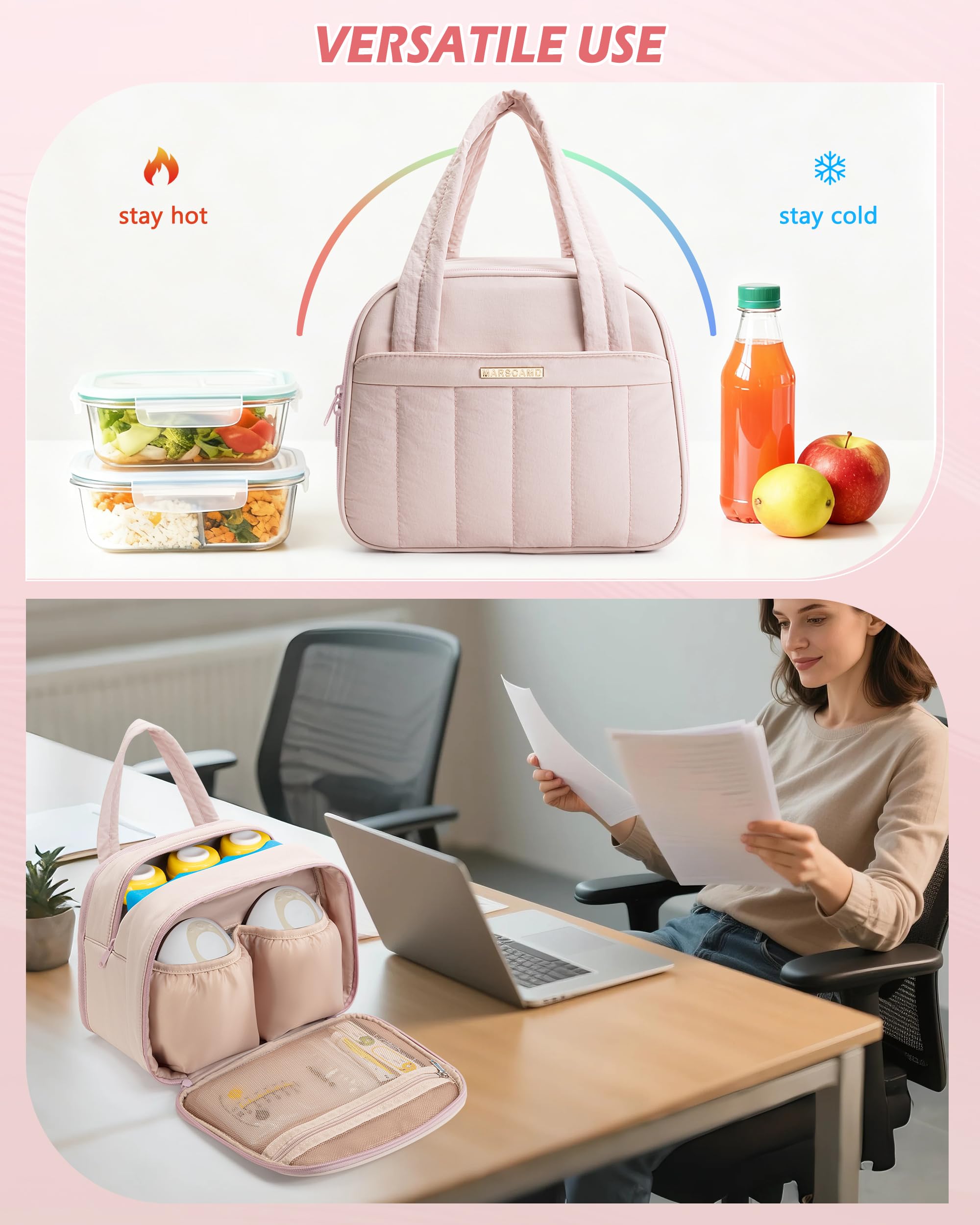 Marscamd dusty pink compact size keeps essentials within quick reach