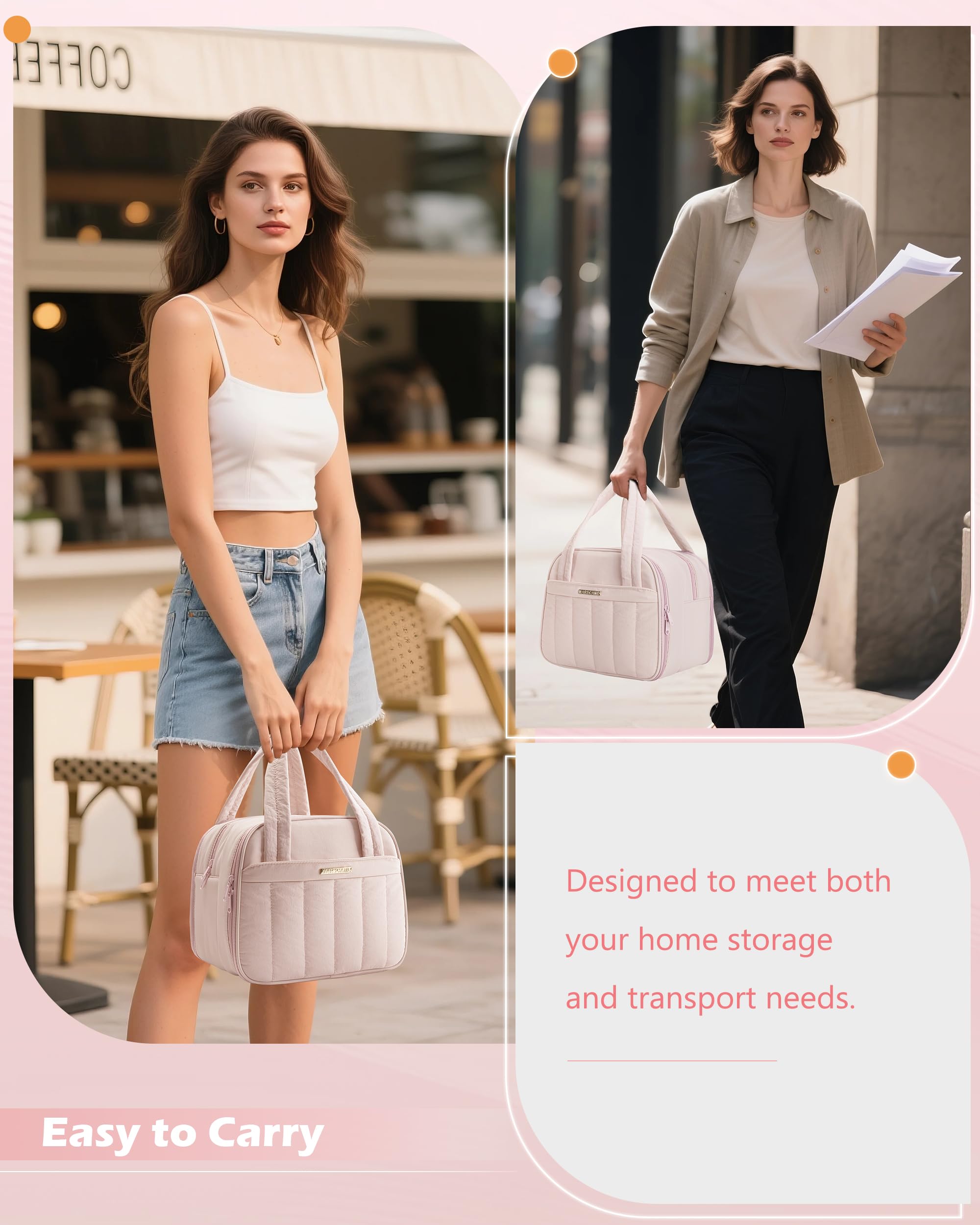 Marscamd dusty pink padded handles ease carrying during busy days