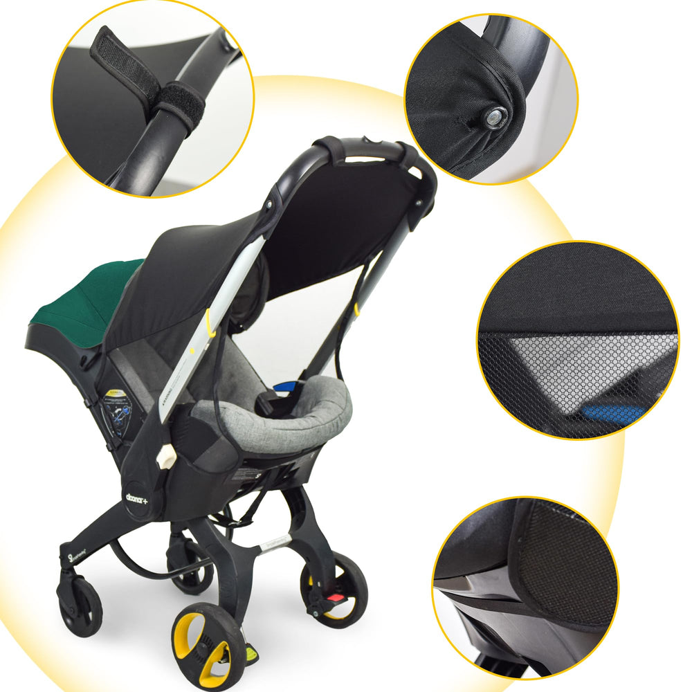 Marsheepy sunshade extension offering car-seat glare protection during travel.