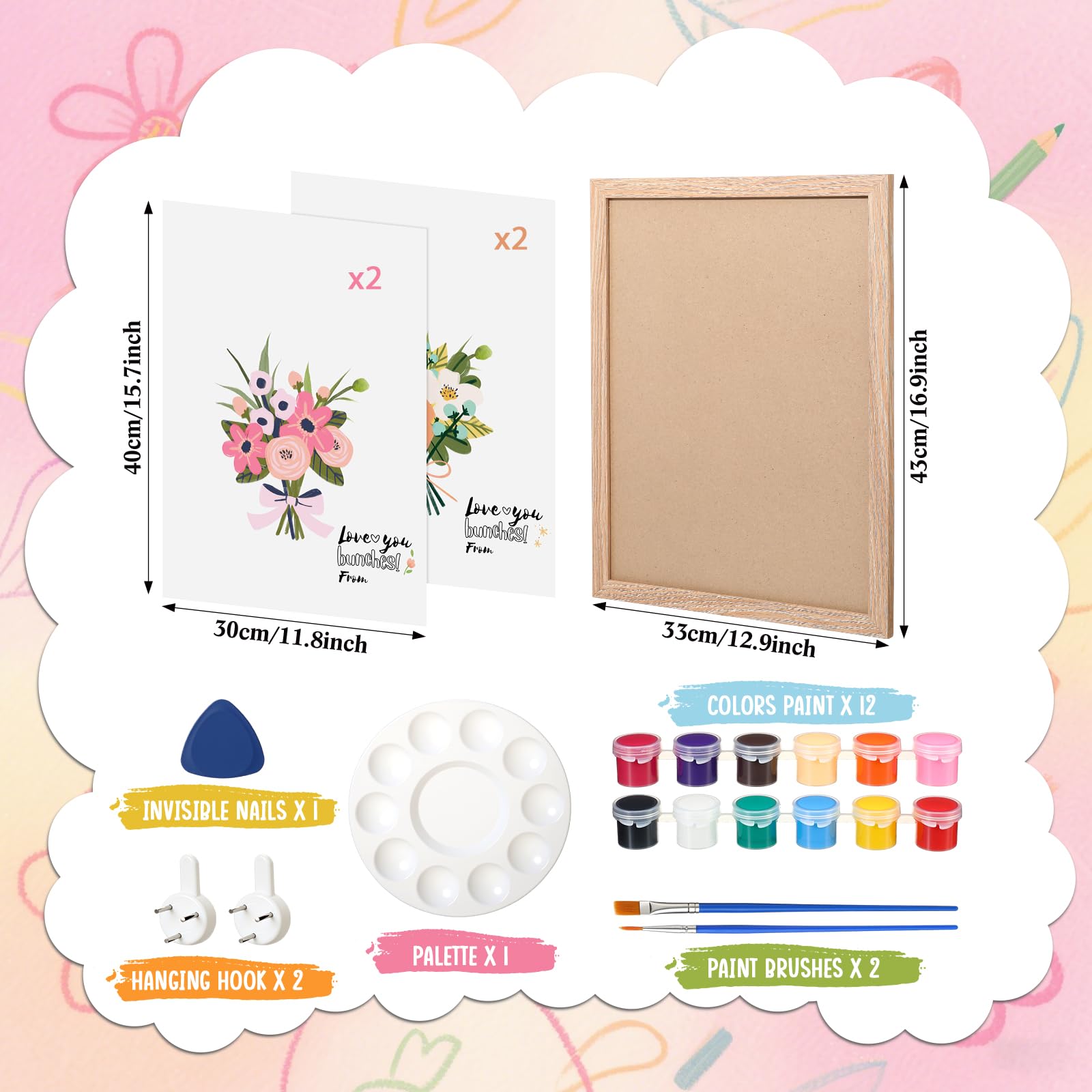 Marspark handprint papers feature floral prints for personalized family artwork.