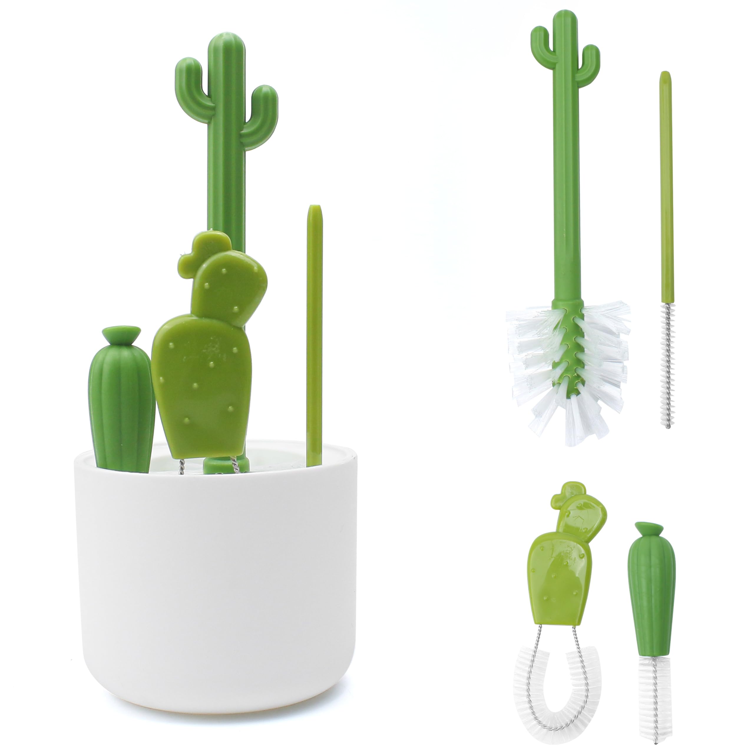 Marsrut Cactus Bottle Brush Set front view for organized cleaning convenience