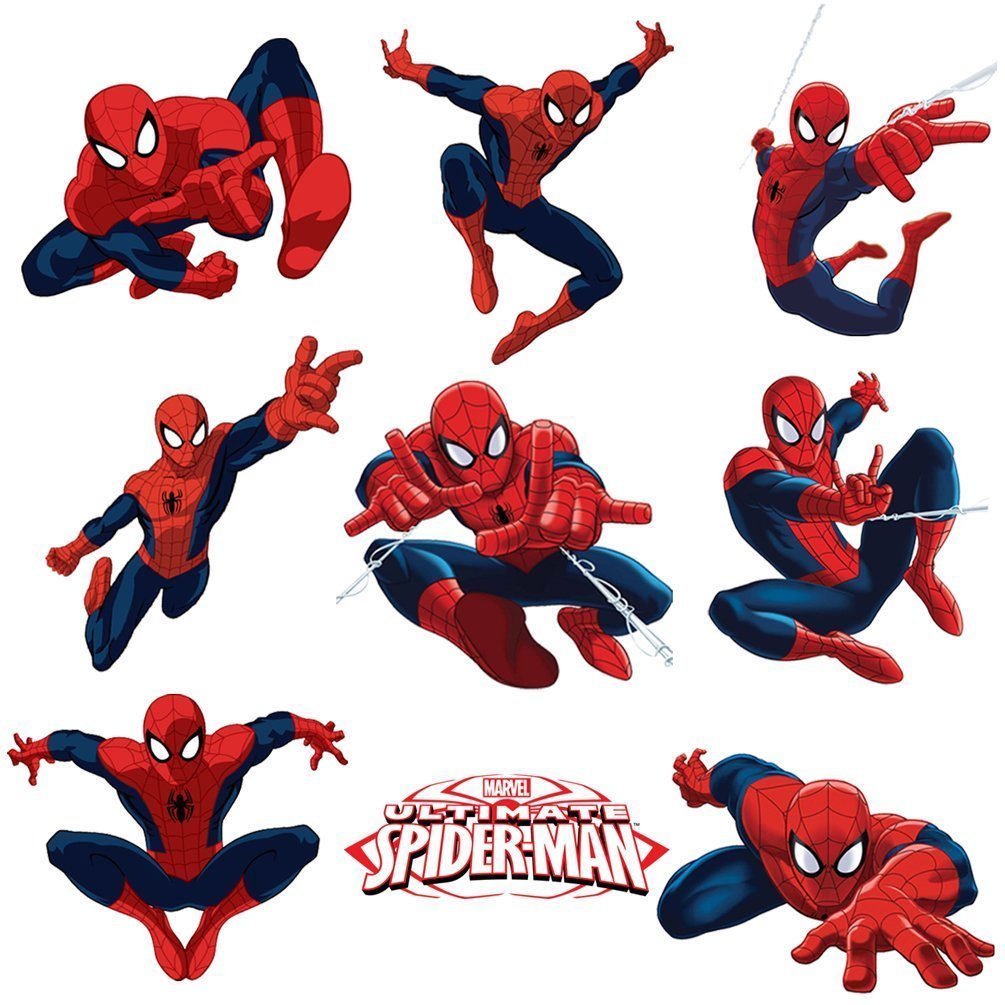 Marvel Spiderman sticker pack wall decor adds playful, removable scenes for kids' rooms.