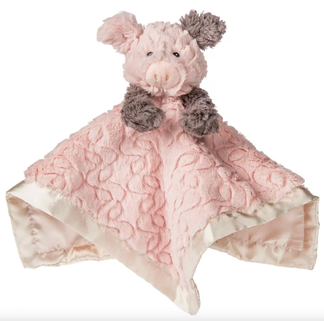 Mary Meyer Putty Nursery Piglet blanket face detail for comforting cuddles.
