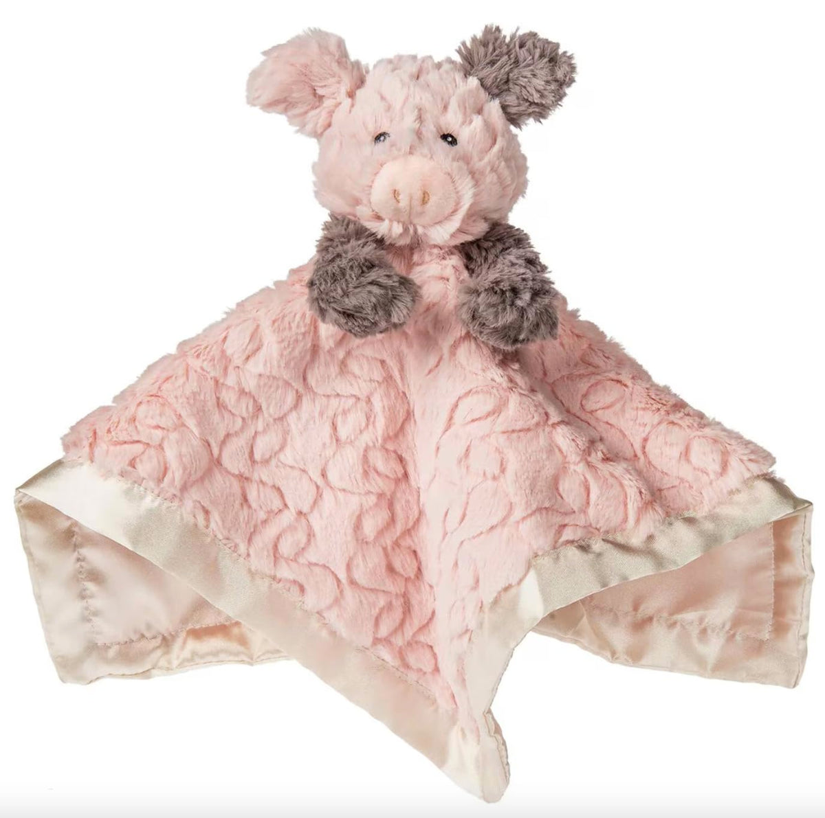 Mary Meyer Putty Nursery Piglet blanket face detail for comforting cuddles.