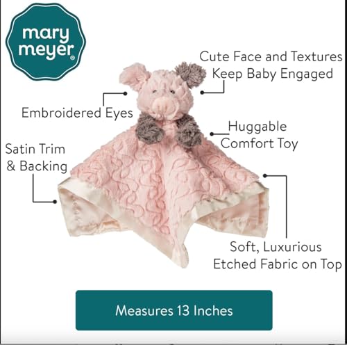 Mary Meyer Putty Nursery Piglet side view showing plush security blanket.