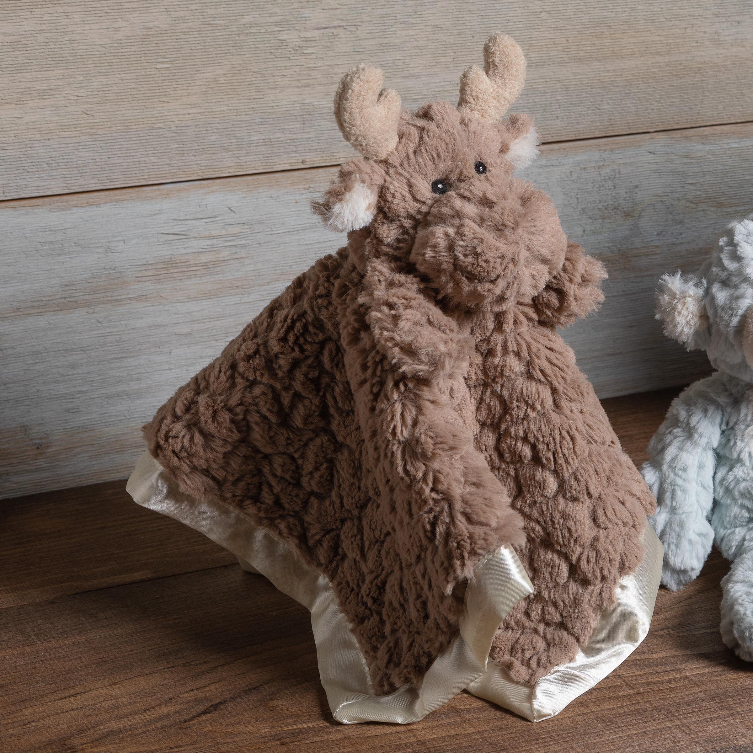 Mary Meyer Putty Nursery Moose textured fabric delivers plush, premium cuddle quality.
