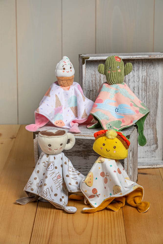 Mary Meyer Soothie Latte rosy-cheeked character encourages gentle imaginative play