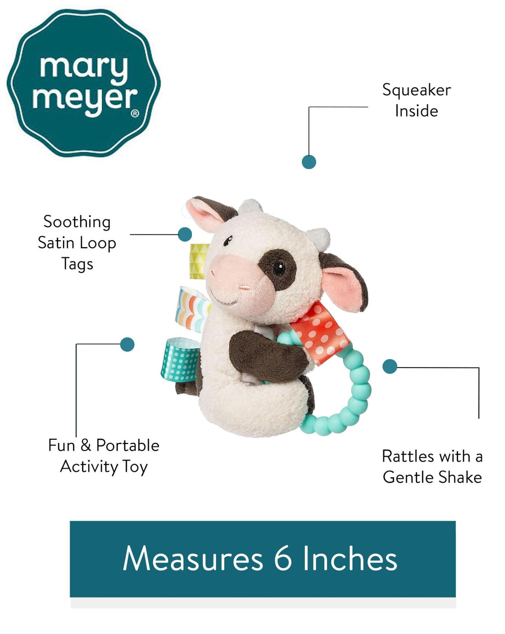 Mary Meyer Taggies Buttercup Cow sensory toy supports calm play