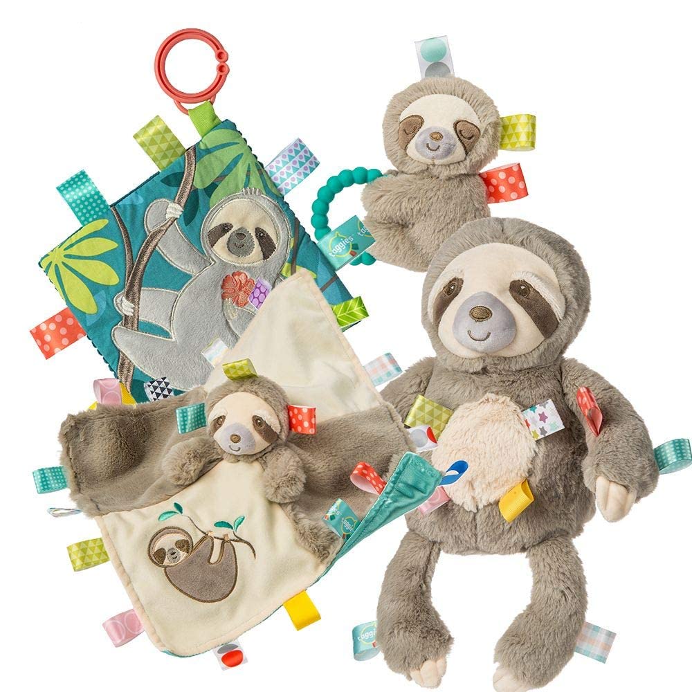 Mary Meyer Taggies Molasses Sloth soft fabric adds cozy snuggling potential.