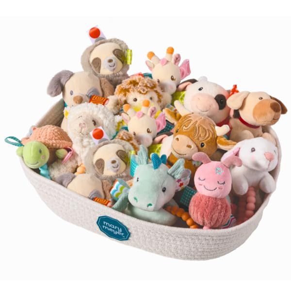 Mary Meyer Taggies Sherbet Lamb Toy with colorful satin tags for sensory play