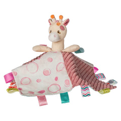 Mary Meyer Taggies Tilly Giraffe Lovey soft cuddles with attached 13x13 blanket for baby security.
