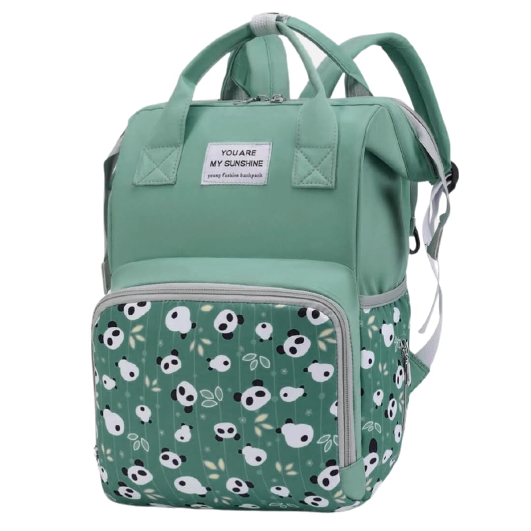 MARYAS Baby Diaper Bag Backpack front view with panda print for quick access to essentials