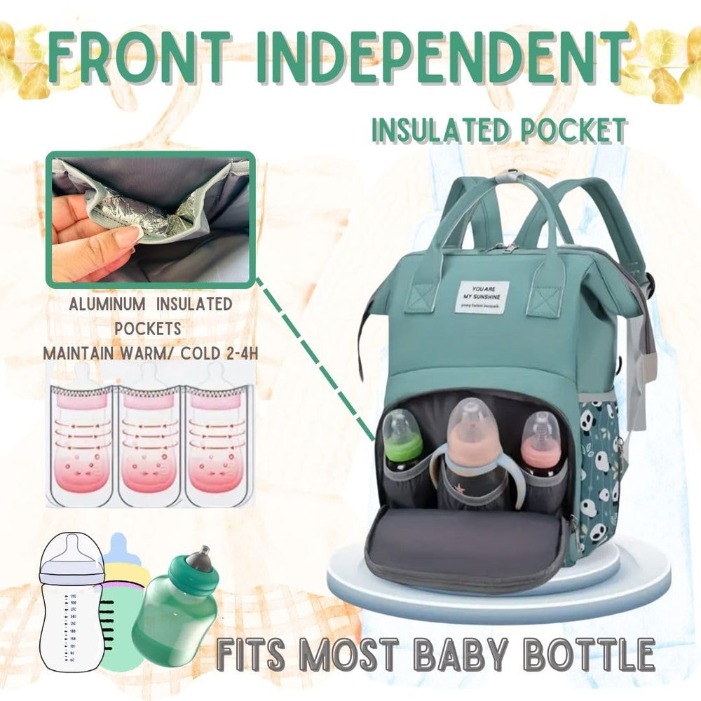 MARYAS Baby Diaper Bag Backpack insulated bottle pocket keeps beverages at stable temperature
