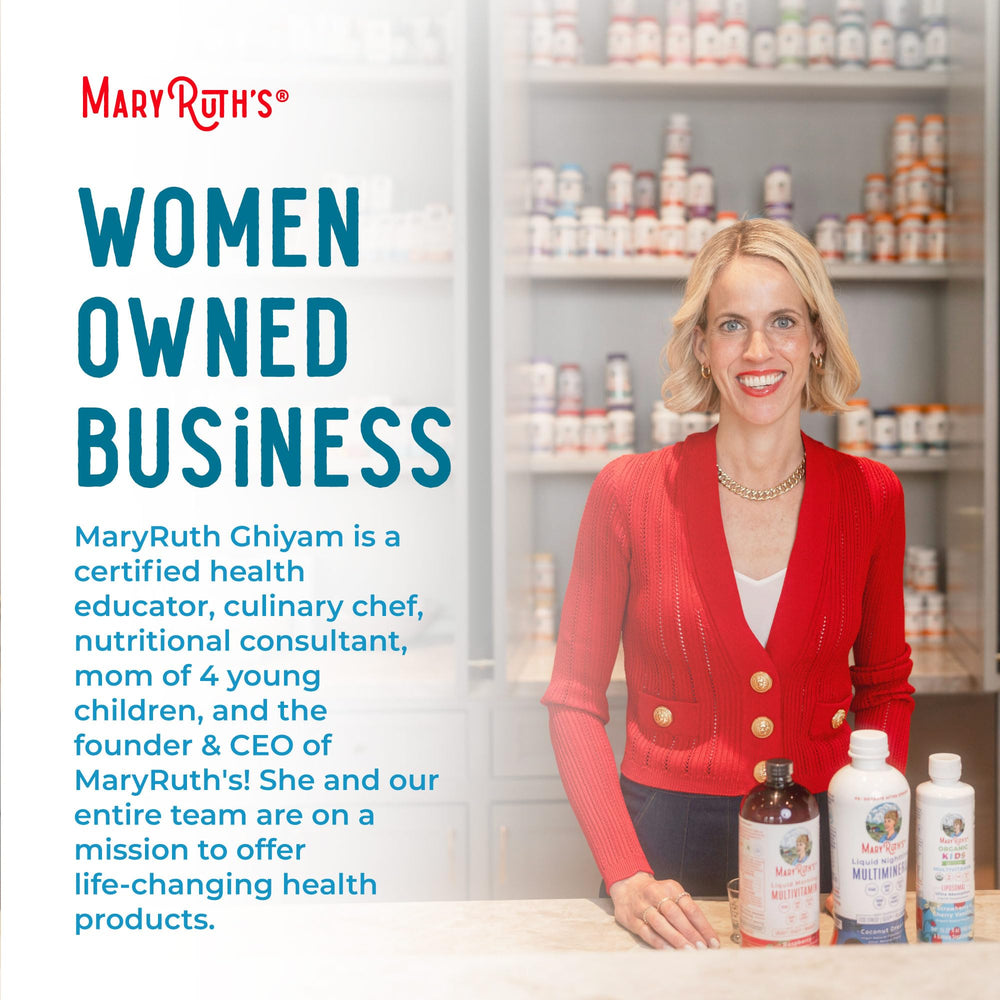 MaryRuth Organics Baby Probiotic Drops GMP facility stamp indicating quality control