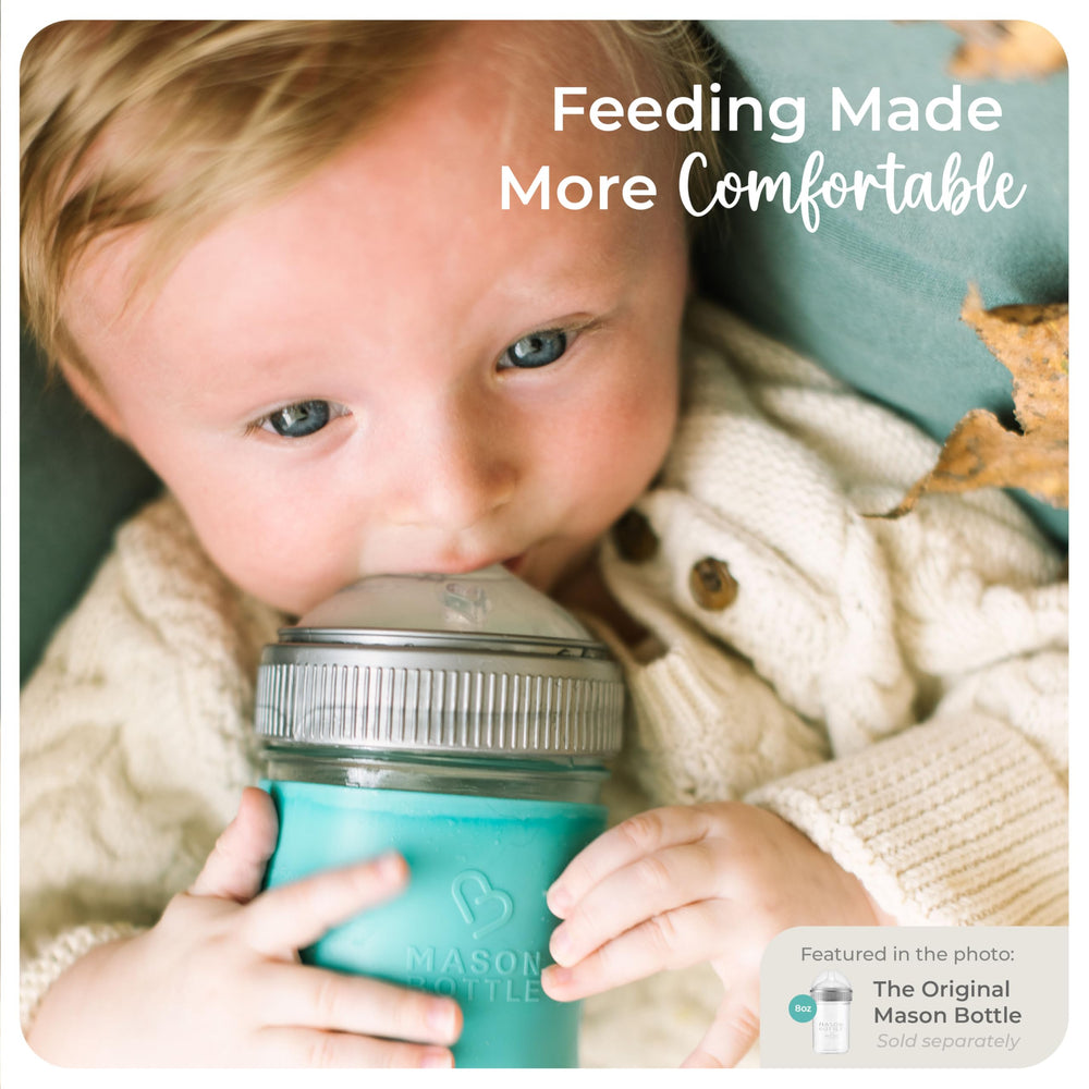 Mason Bottle 8oz silicone sleeve dishwasher-safe for quick cleanup and long-lasting durability