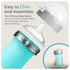 Mason Bottle FussFree ventilation nipple reduces air intake for comfortable feedings.