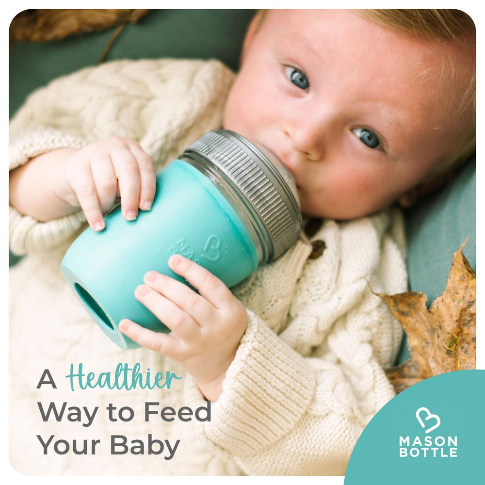 Mason Bottle gift-set box ready for gifting with complete glass feeding set