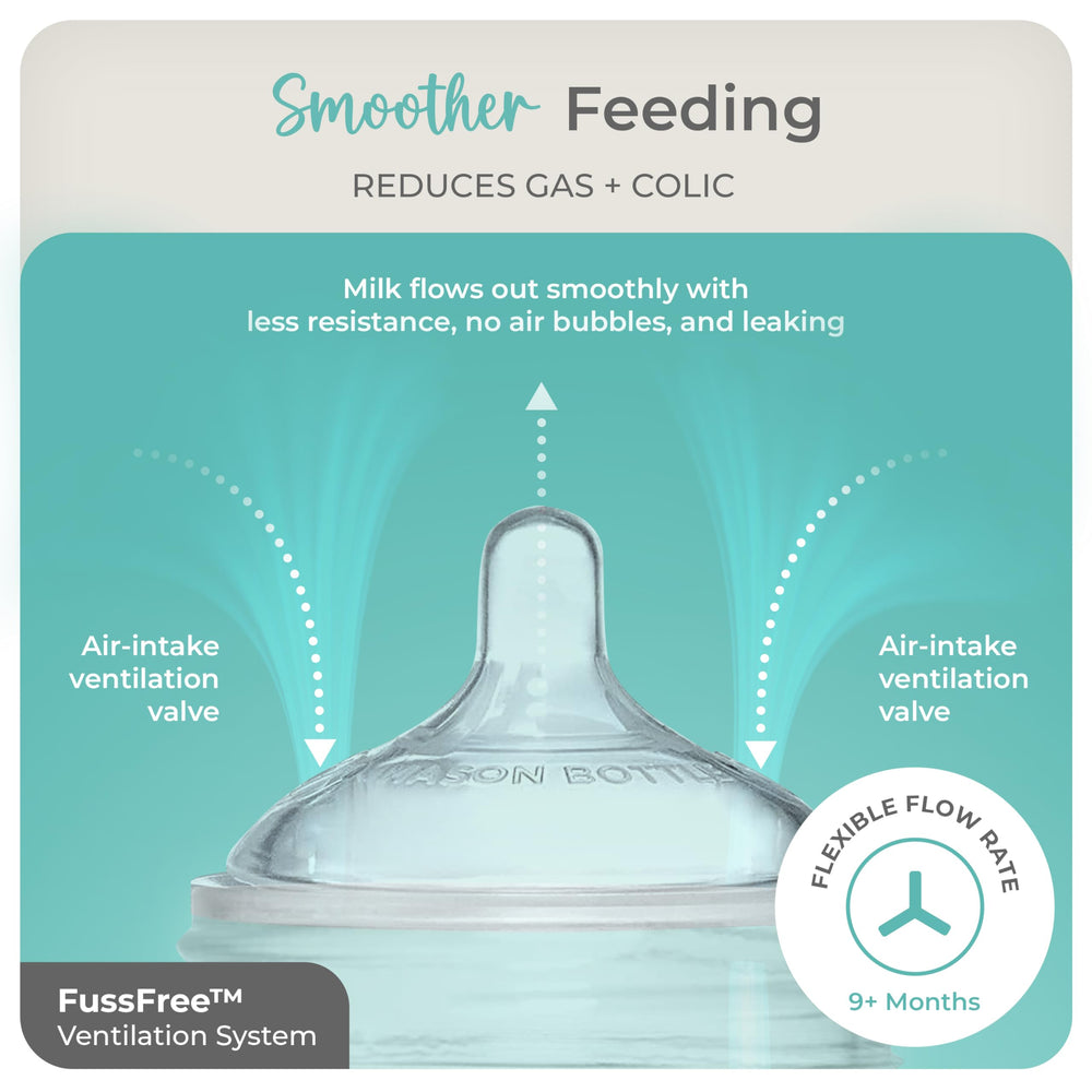 Mason Bottle works with regular-mouth mason jars for versatile use.