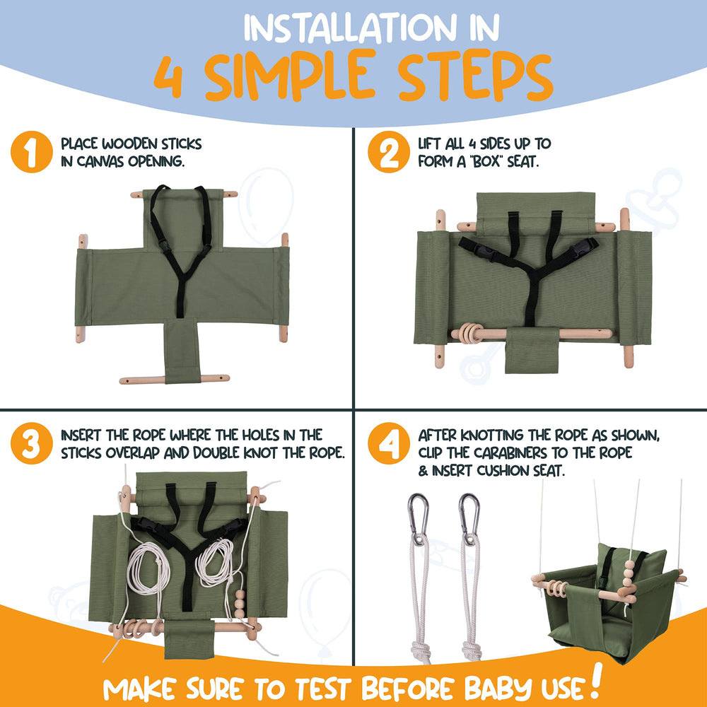 Mass Lumber baby swing carry bag enables easy transport to outdoor spaces
