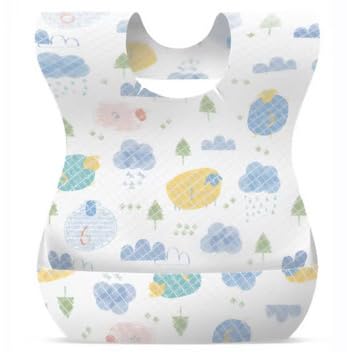 MassiGoods disposable baby bibs on-the-go during a feeding for easy cleanup