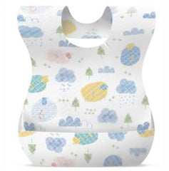 MassiGoods disposable baby bibs on-the-go during a feeding for easy cleanup