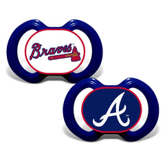 Masterpieces Baby Fanatic Atlanta Braves pacifier two-pack provides soothing comfort for fans on the go