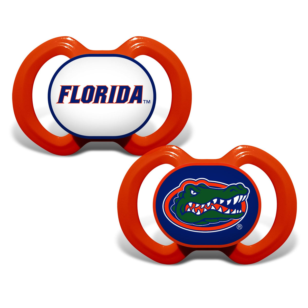 Masterpieces Baby Fanatic pacifier set featuring Florida Gators logo on the button for game-day style