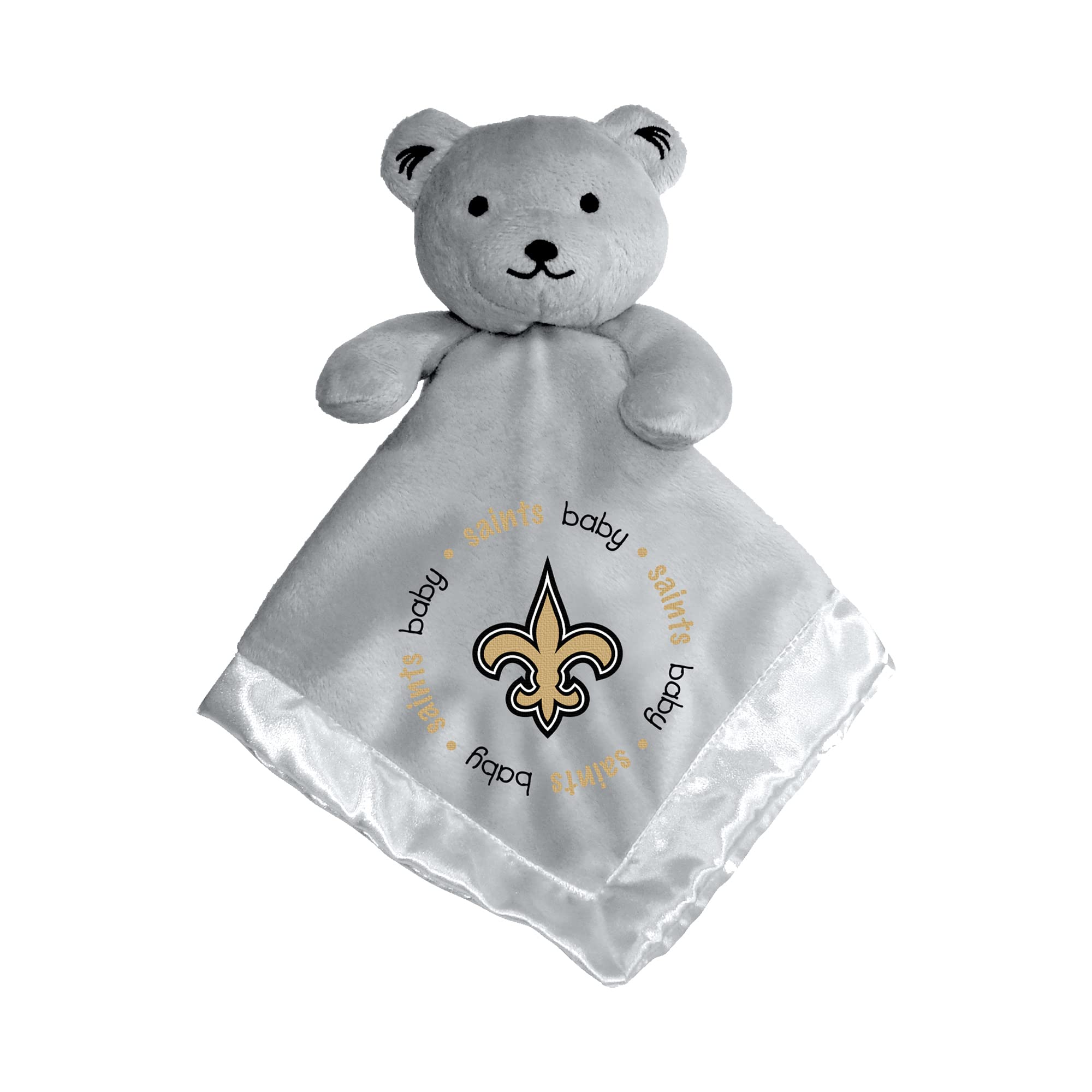 Masterpieces Baby Fanatic Saints security bear front view with plush comfort for nap time