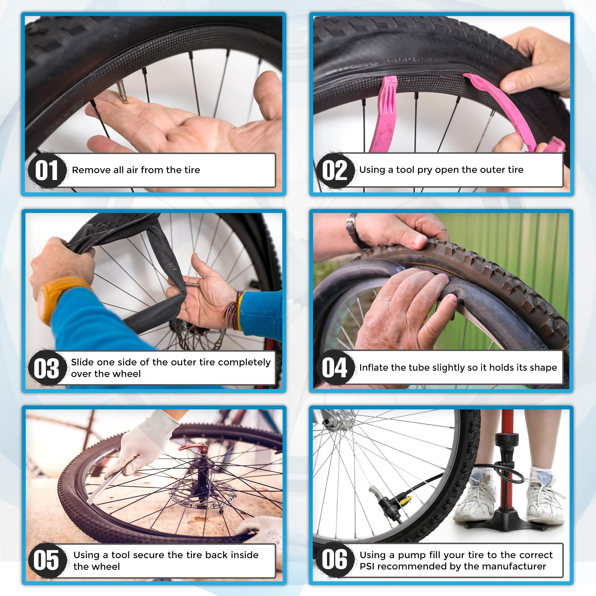 Mata1 inner tube 16in compatibility-chart shows broad stroller fit.